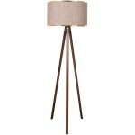 Wellhome - lampadaire 140 cm. beige / or, type e27 max 60 w - 'tanganica' - beige / or