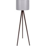 Wellhome - lampadaire 145 cm. gris / noyer, type e 27 max 45 - 60 w - 'tanganica' - gris / noyer