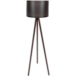 Wellhome - lampadaire 145 cm. noir / noyer, type e 27 max 45 - 60 w 'tanganica' - noir / noyer