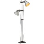 Lampadaire avec 2 abat - jour argenté e27 fonte Lampadaire avec 2 abat - jour argenté e27 fonte