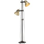 Lampadaire avec 2 abat jour laiton e27 fonte