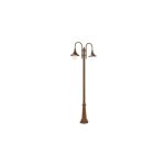 Lampadaire 2 lumi�res structure en aluminium moul� sous pression couleur rouille h. 230 cm