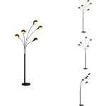 Lampadaire 200 cm 5 x e14 noir et dor� - lampadaire moderne - lampadaire design - lampadaire ajustable ...