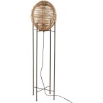 Lampadaire 30x30x115 cm en fer et rotin naturel