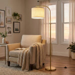 Lampadaire arc r�glable en hauteur, 150?175 cm, avec interrupteur au pied, douille e27, dor�