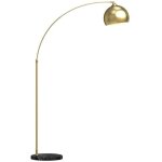 Lampadaire arc r�glable - lampe de salon vintage avec pied en marbre dor�, hauteur 170 - 180 cm, largeur ...