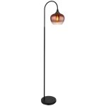 Lampadaire arqu� lampe de salon lampadaire arqu� verre cuivr�, m�tal noir, 1x e27, lxlxh 39 x 25 x 150 ...