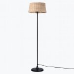Lampadaire en bambou naturel tress� � la main, e27, h147 cm