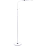 Lampadaire blanc en mat�riaux synth�tiques 148 cm � 2 led bras pliable cassiopeia