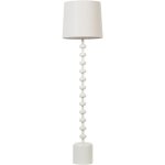 Beliani - lampadaire blanc en m�tal et abat - jour en lin conique 160 cm � pied sculpt� krios