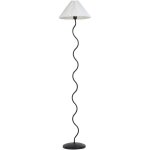 Lampadaire blanc et noir en m�tal et abat - jour en synth�tique conique 161 cm � pied sinueux jikawo