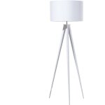 Beliani - lampadaire lampe design tr�pied blanche en tissu et m�tal e27 max 40w pour �clairage de chambre ...