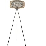 Lampadaire boho luminaire sur pied en bambou abat - jour base en métal 120 cm naturel et noir javari Lampadaire boho luminaire sur pied en bambou abat - jour base en métal 120 cm naturel et noir javari