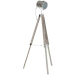 Pegane - lampadaire en bois et mtal coloris marron clair / argent - diamtre 66 x hauteur 142 cm
