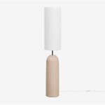 Lampadaire en c�ramique et lin cannelle sklum beige cr�me