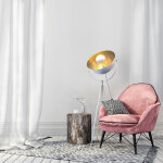Lampadaire cinema blanc interieur or jaune
