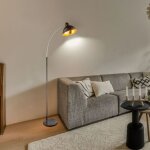 Lampadaire couleur rouille lampe de salon rtro sur pied or lampadaire lampe  arc rouille or, mtal ...
