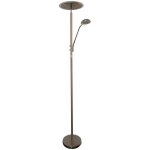 Lampadaire, lampe de salon, verre satin� lampadaire, lampadaire, m�tal nickel mat, 1x led 15w 1x led ...