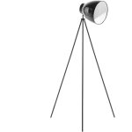 Beliani - lampadaire design trpied en mtal noir et blanc abat - jour rglable e27 max 60w pour clairage ...