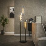 Lampadaire design en verre chromé, 3 abat - jour cylindriques ralf Lampadaire design en verre chromé, 3 abat - jour cylindriques ralf