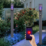 Lampadaire avec d�tecteur de mouvement, lampe d'ext�rieur, lampadaire, acier inoxydable, anthracite, ...