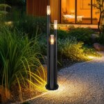 Lampadaire, �clairage de chemin, lampe d'ext�rieur en acier inoxydable, lampe de jardin, noir, cuivre ...