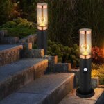 Lampadaire lampadaire �clairage ext�rieur cuivre fum� ext�rieur avec d�tecteur de mouvement lampadaire ...