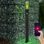 Lampe sur pied �clairage ext�rieur lampadaire avec d�tecteur de mouvement jardin acier inoxydable, commande ...