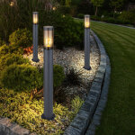 Lampadaire clairage extrieur lampadaire fume anthracite extrieur lampadaire de jardin, plastique ...