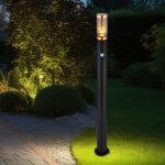 Lampadaire �clairage ext�rieur lampadaire fum�e cuivre ext�rieur avec d�tecteur de mouvement jardin acier ...