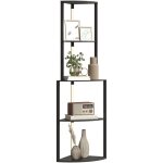 Lampadaire avec �tag�res d'angle - homcom - luminosit� r�glable - mdf et plastique - 55, 5 x 39, 5 x ...