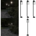 Lampadaires d'ext�rieur 3 pcs noir 100 cm acier inoxydable - lampadaire exterieur - �clairage ext�rieur ...