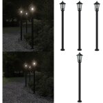 Lampadaires d'ext�rieur 3 pcs noir 120 cm acier inoxydable - lampadaire exterieur - �clairage ext�rieur ...
