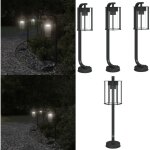 Lampadaires d'ext�rieur 3 pcs noir 60 cm acier inoxydable - lampadaire exterieur - �clairage ext�rieur ...