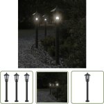 Lampadaires d'ext�rieur 3 pcs noir 80 cm acier inoxydable - lampadaire exterieur - �clairage ext�rieur ...