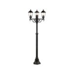 Lampadaire extrieur 3l carleen brilliant noir - mtal / verre - 200x61cm - ip44