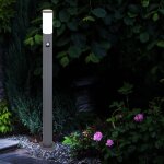 Lampadaire d'ext�rieur anthracite d�tecteur de mouvement de jardin colonne en acier inoxydable lumi�re ...
