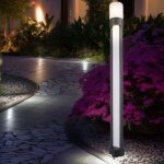 Lampadaire d'ext�rieur, lampe de chemin, lampe de jardin, lampadaire led, gris, aluminium, ip44, led ...