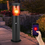 Lampadaire d'ext�rieur led intelligent sur pied avec d�tecteur de mouvement en acier inoxydable, application ...