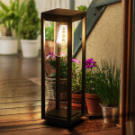 Lampadaire ext�rieur noir - mat jardin terrasse projecteurs d�coration base lampe de table angulaire