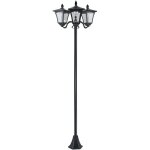Mh - lampadaire extrieur solaire led 3 ttes ginnie noir