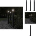 Lampadaires d'ext�rieur avec sortie 3 pcs noir 110 cm aluminium - lampadaire exterieur - �clairage ext�rieur ...