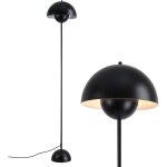 Lampadaire forme champignon m�tal noir, h160 cm