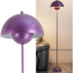 Lampadaire forme champignon m�tal violet, h160 cm