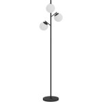 Lampadaire globe design n�o - r�tro 3 ampoules max. 40 w 169h cm m�tal noir