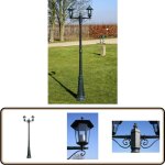 Lampadaire de jardin 2 bras 215 cm vert fonc / noir aluminium - lampe de jardin - lampadaire extrieur ...
