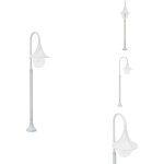 Vidaxl - lampadaire de jardin e27 120 cm aluminium blanc - lampadaire de jardin - clairage extrieur ...
