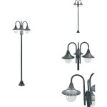 Lampadaire de jardin e27 220cm aluminium 3 lanternes vert fonc� - lampadaire de jardin - lampadaire exterieur ...