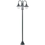Lampadaire de jardin e27 220cm aluminium 3 lanternes vert fonc� - lampadaire de jardin - lampadaire exterieur ...