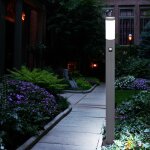 Lampadaire de jardin �clairage d'ext�rieur colonne d�tecteur de mouvement en acier inoxydable anthracite ...
